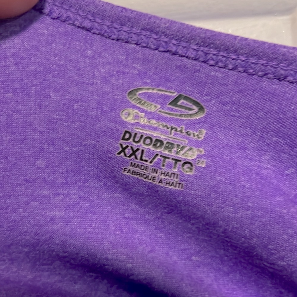 🔴 CLEARANCE 🏃‍♀️ CHAMPION PURPLE SLEEVELESS ATHLETIC DRI-FIT TSHIRT Women’s XXL - Picture 6 of 7